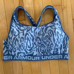 Under Armour sports bra blue compression size 2x plus workout sporty activewear